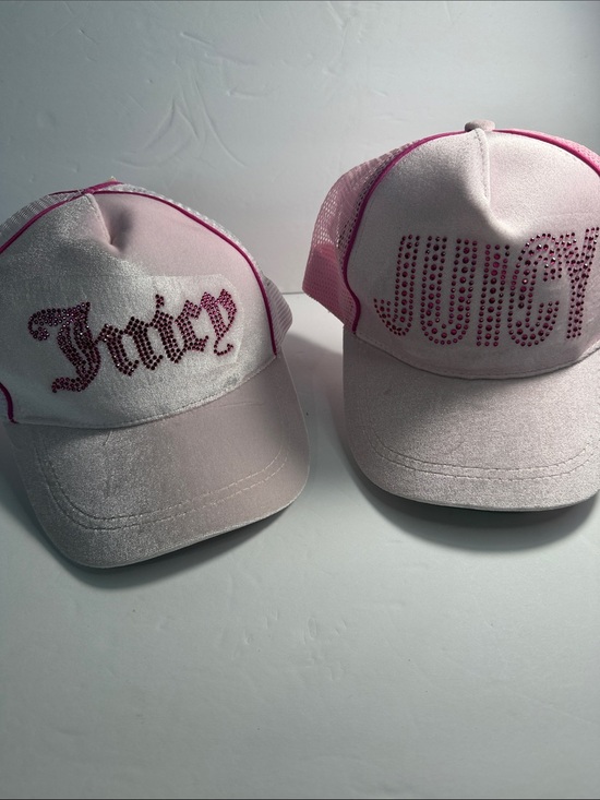 Juicy Couture Other - Juicy Couture Girls Light Pink Rhinestone Logo Trucker Cap